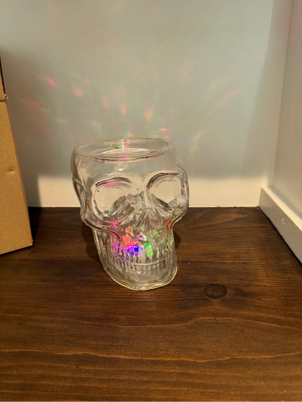 Clear Skull Glass candle holder